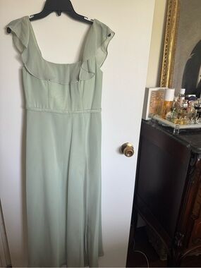 Azazie Sage Ruffle Sleeve Maxi Dress